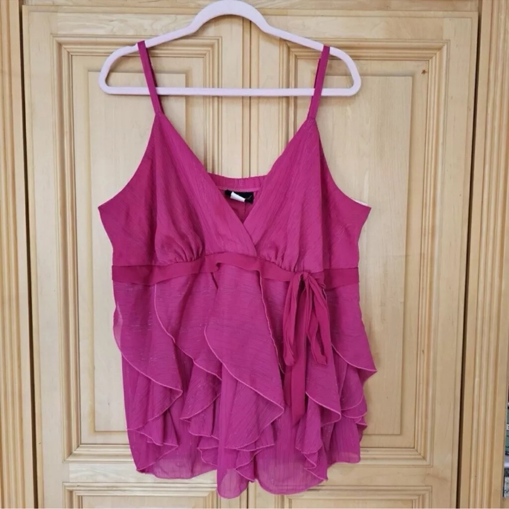Torrid Pink Ruffle Top Sz 3